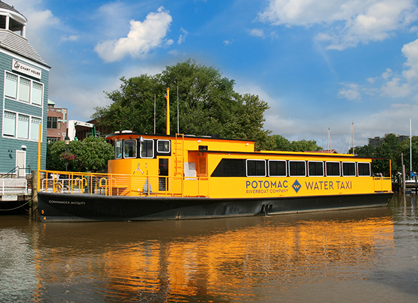 Classic yellow water taxi