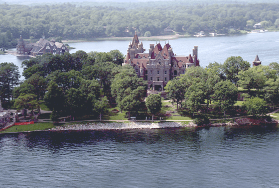 Boldt Castle view from the air