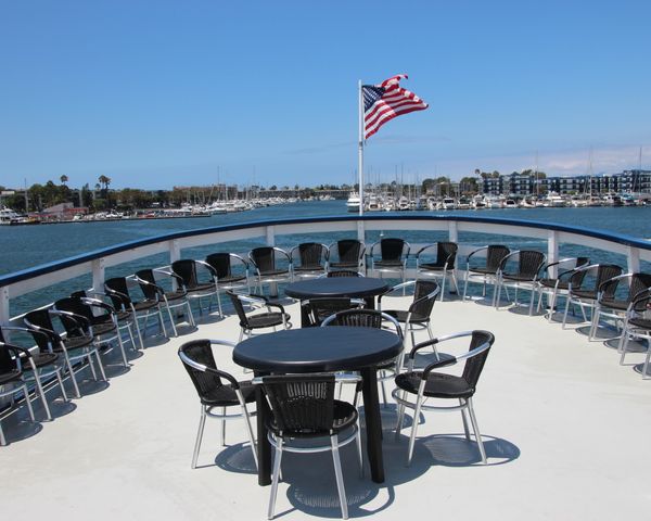 marina del rey deck with flag