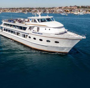 Long Beach city cruises boat along the coastline