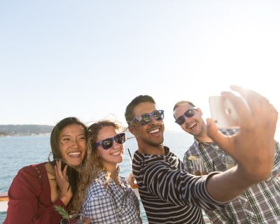 Selfie avec des amis