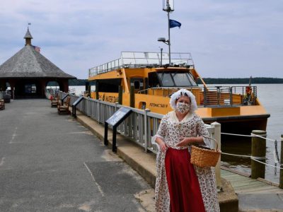 Martha at MTV Woman in front of watertaxi