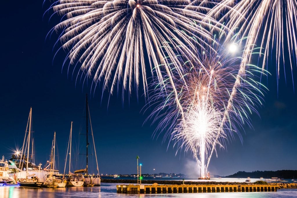 Poole pier fireworks.