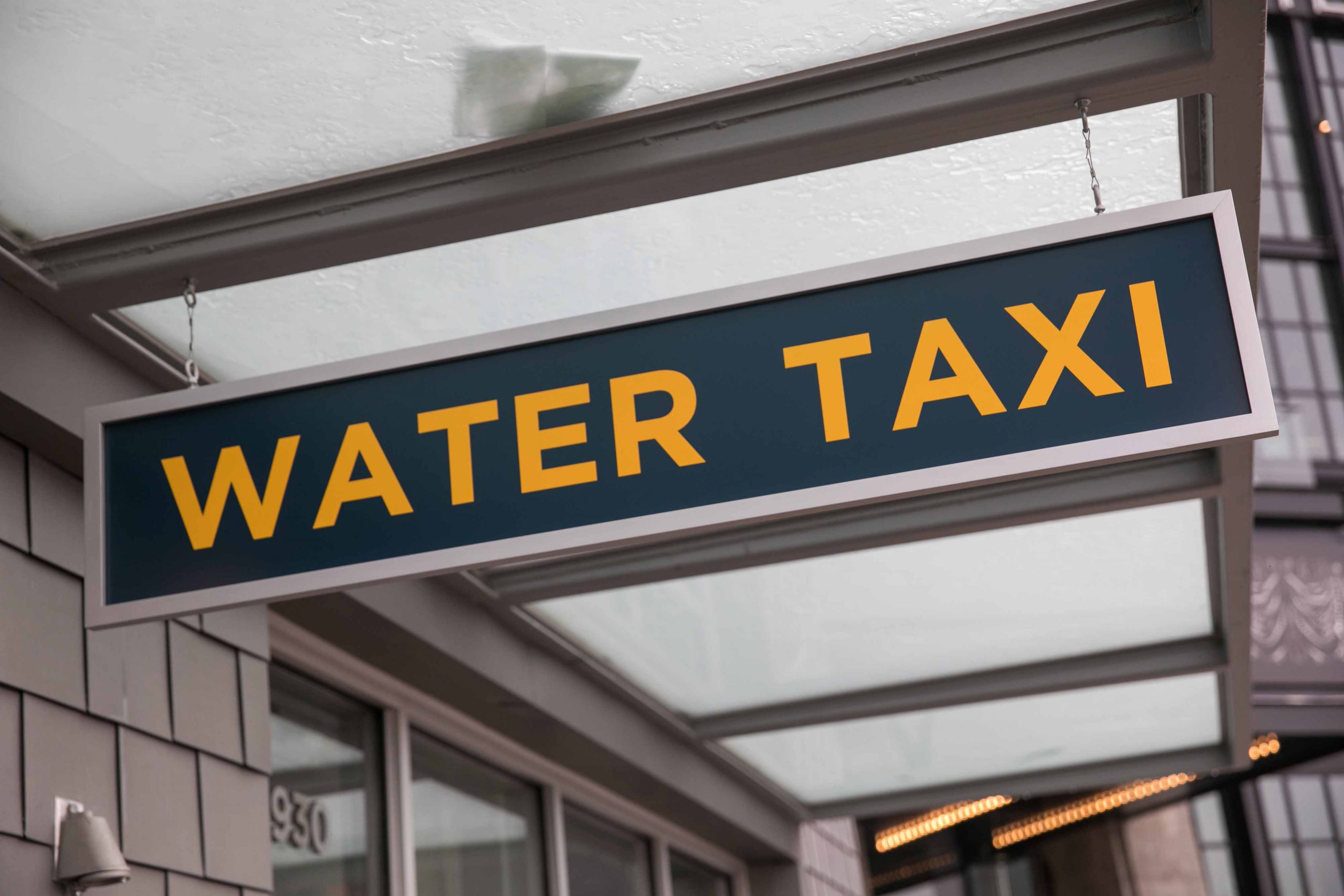 Señal de taxi acuático en Washington DC