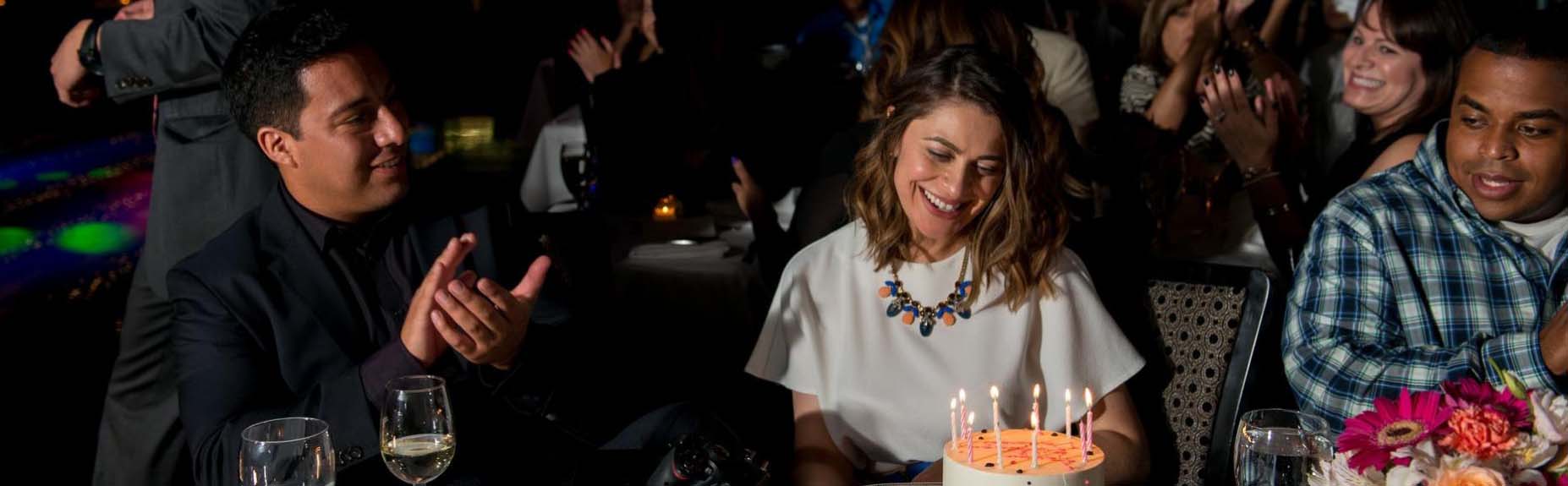 woman with birthday cake