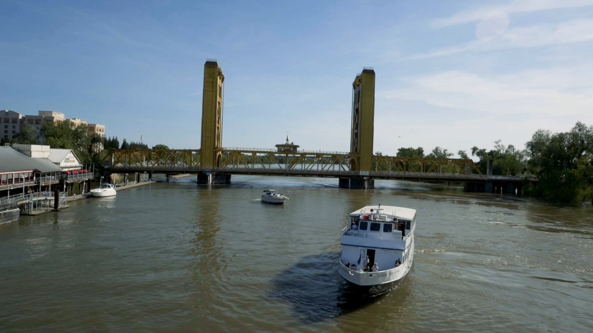 Sacramento river with bridge in background