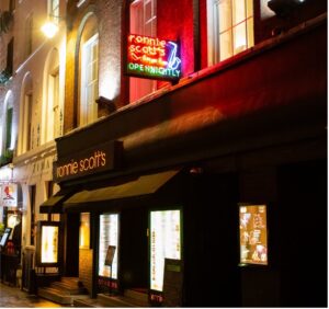 Ronnie Scott's Jazz Club London at night