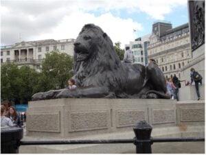 De Leeuwen op Trafalgar Square Londen