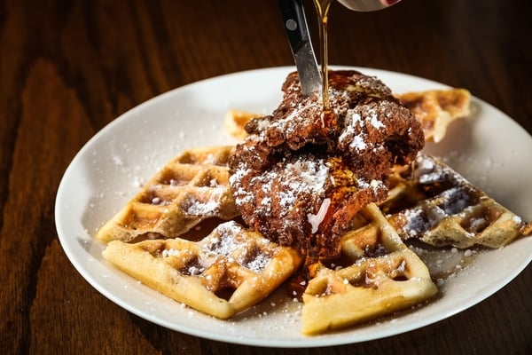 Waffles from Coffee Parisien in Paris, France