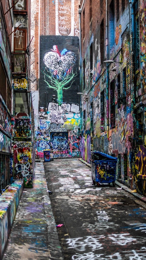 Street art alleyway Melbourne Australia