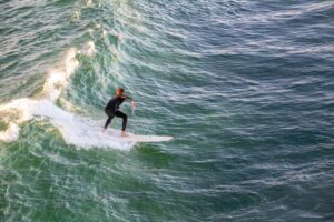 Person surfing a wave