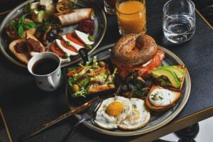 Breakfast on a table