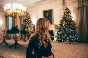 Dentro da Casa Branca no Natal.