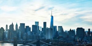new york city brücke und skyline