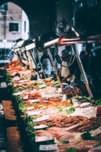 Fresh seafood at an open air market