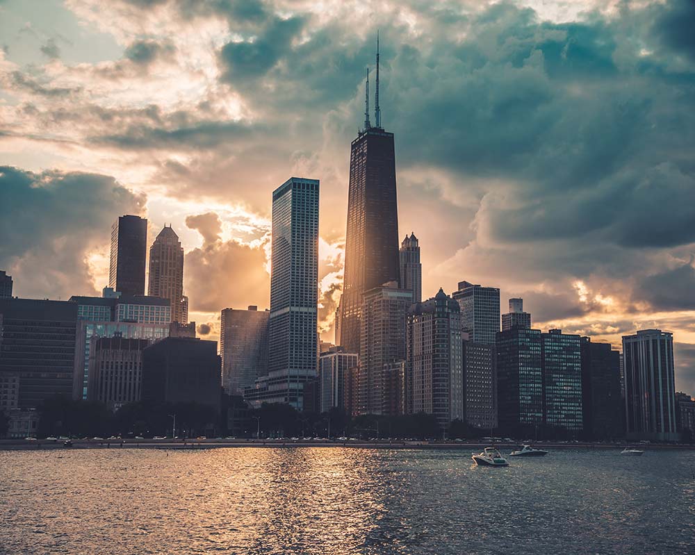 skyline della città di chicago