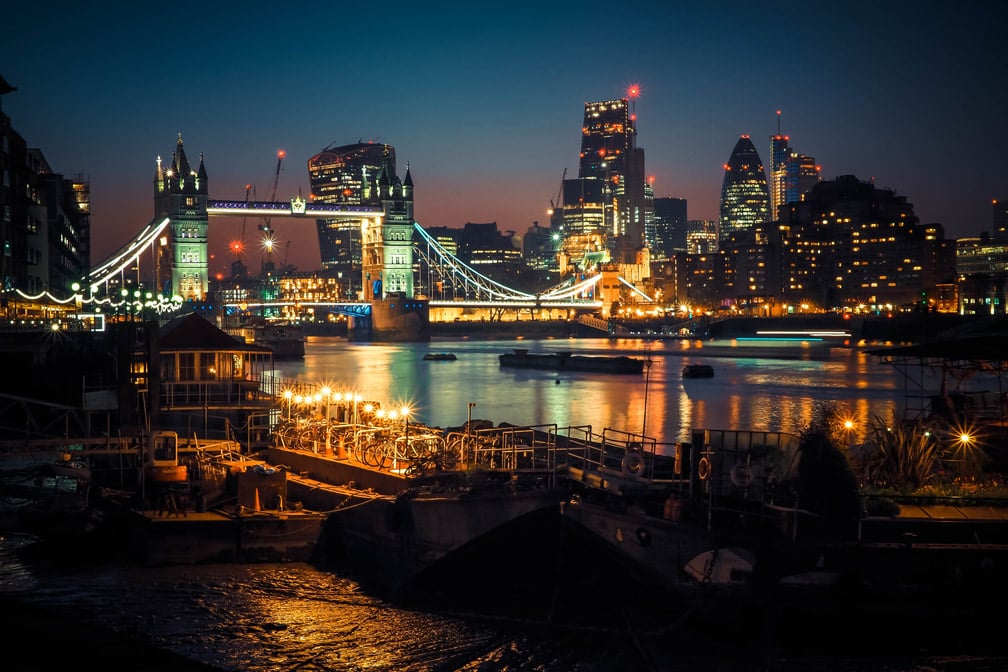 Londen-Nacht-Skyline