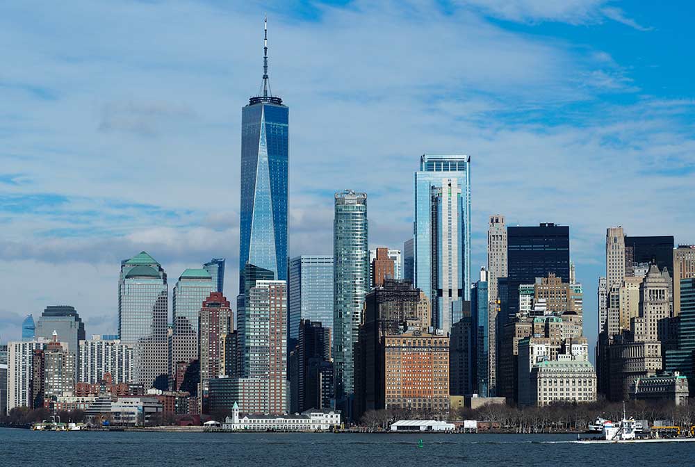 skyline sobre o rio hudson