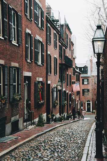 geplaveide straat in Boston