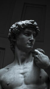 La scultura del David di Michelangelo a Firenze, Italia