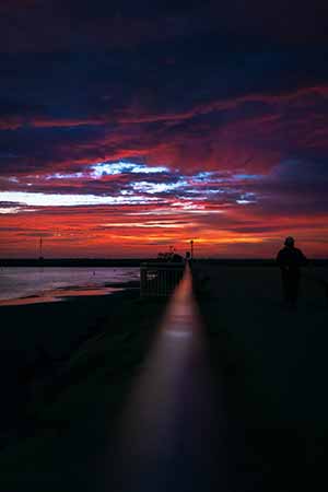 pôr-do-sol na praia