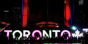 neon lights of the toronto sign