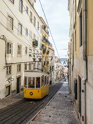 tram in Lissabon