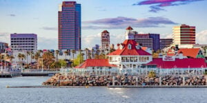 long beach skyline with buildings