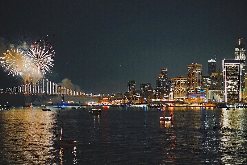 Firework in San Francisco bay