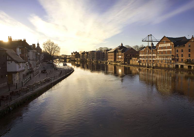 view of york over the water
