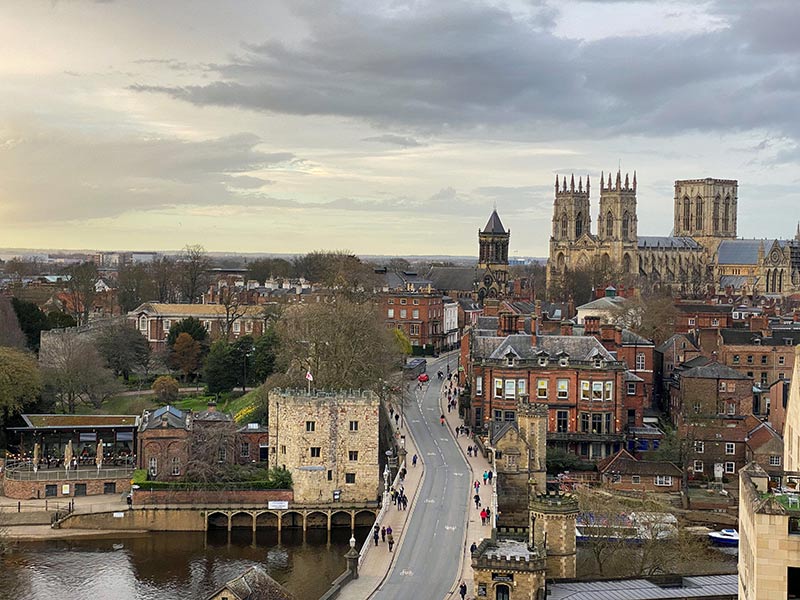 view from sora sky bar in york