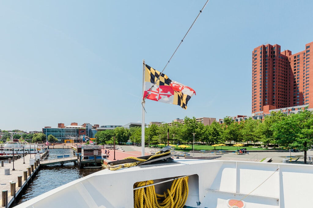 Maryland Flag flying in Baltimore