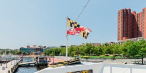 Maryland Flag flying in Baltimore