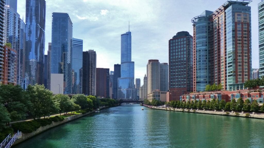 udsigt ned ad chicago-floden