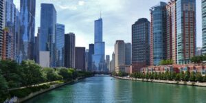 Quang cảnh xuống sông Chicago