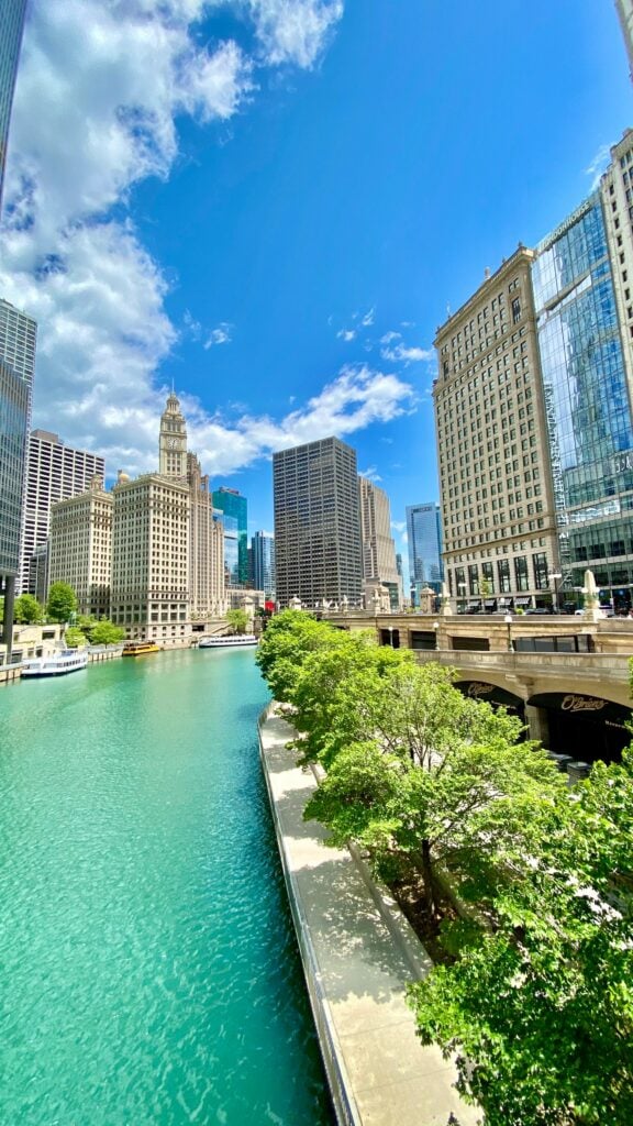 vista sul fiume chicago