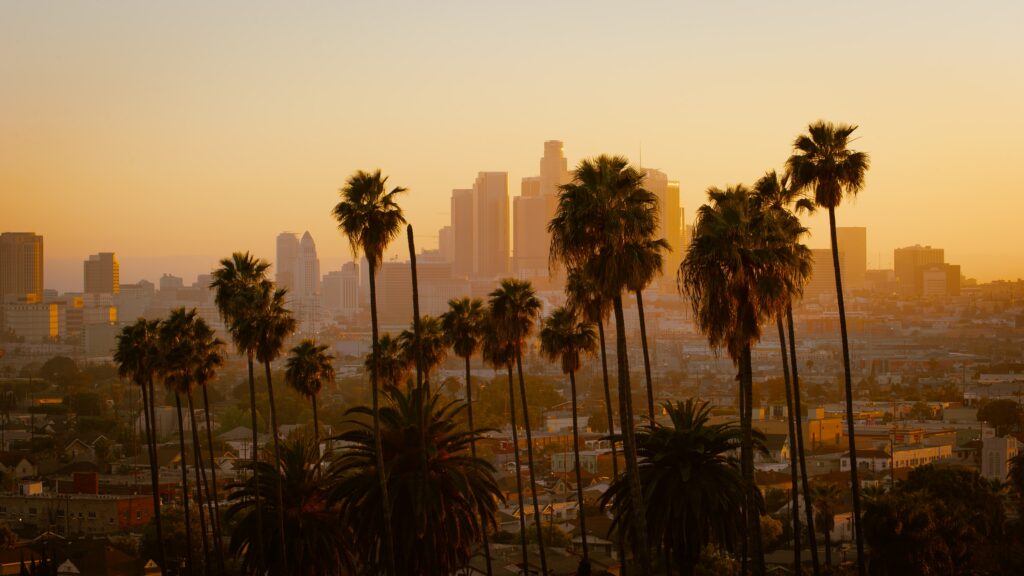 pôr do sol em Los Angeles