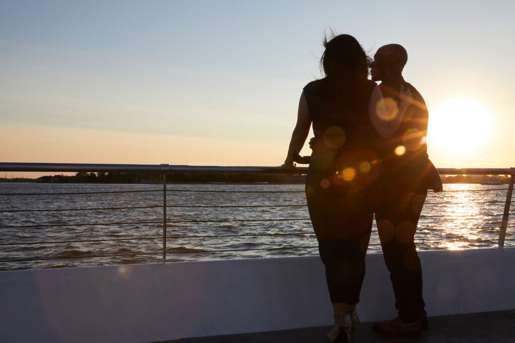 couple on a city cruises sunset cruise