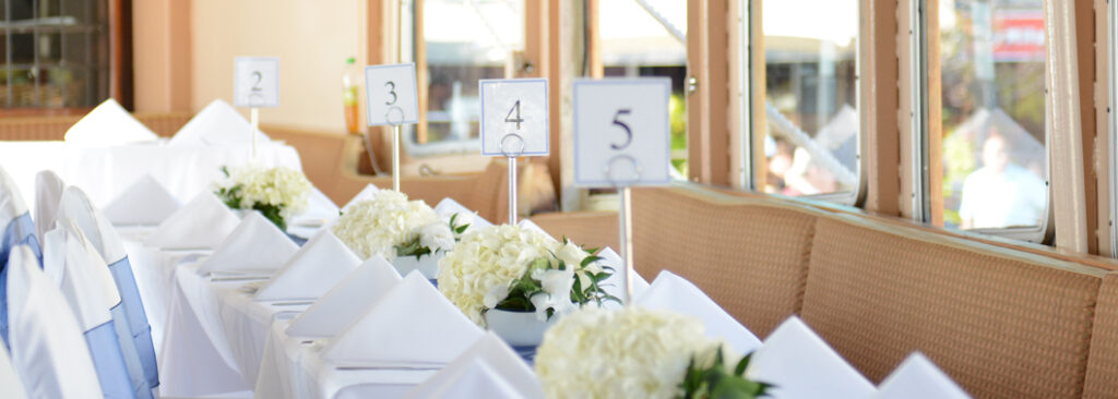 London wedding set up on City Cruises