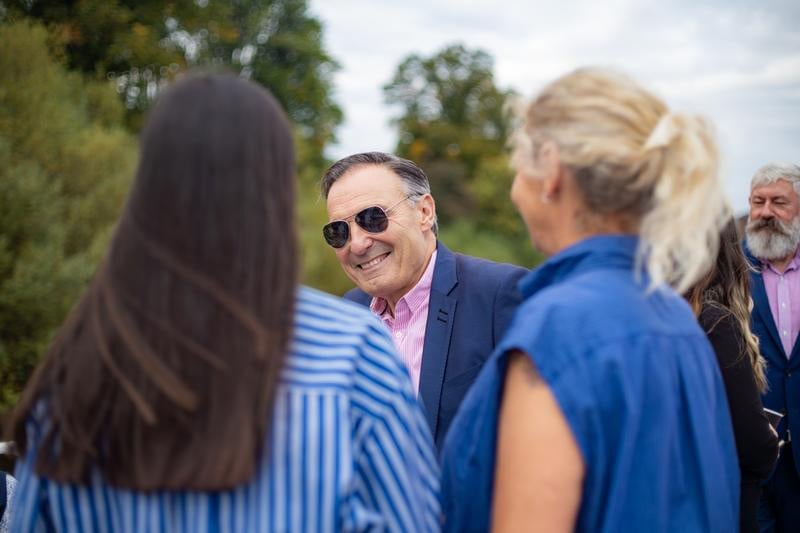 people laughing enjoying retirement party