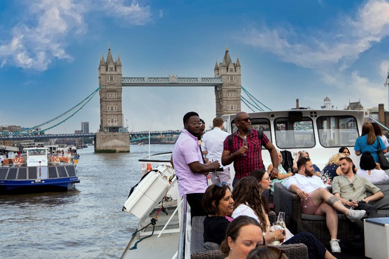 group team building on the river thames