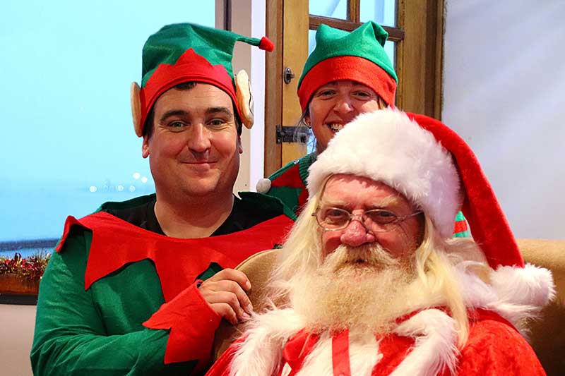 santa with elves