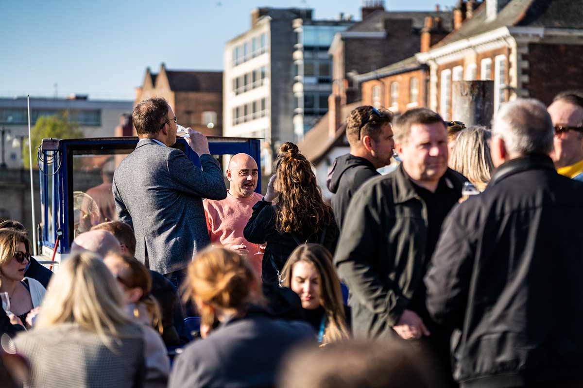 a group team building on the water in york