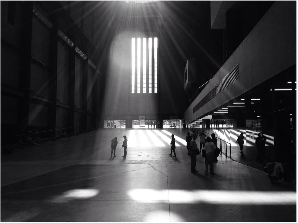 black and white phtoto of the tate museum