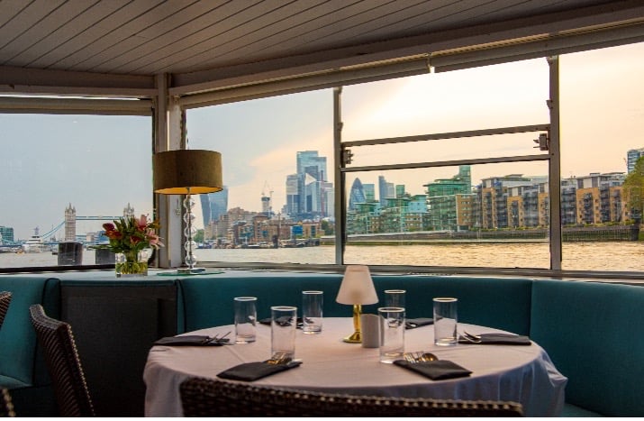 dining table in a city cruises vessel