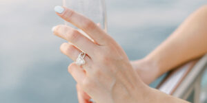 wedding ring and glass