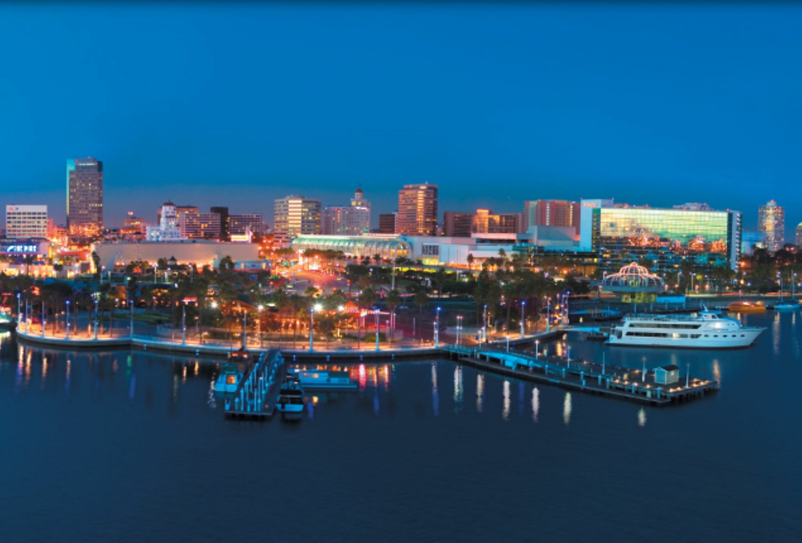 long beach harbor night shot