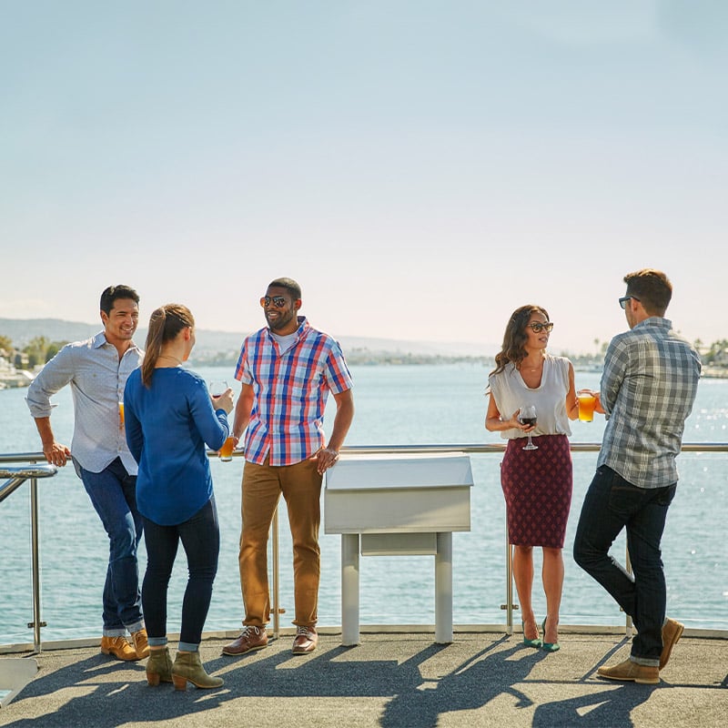 group on boat in la