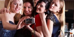 group of women taking selfie bachelorette