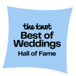the knot Best of Weddings Hall of Fame badge